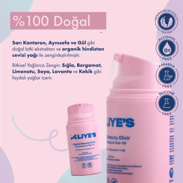 Beauty Elixir  %100 Doğal   Yüz, Vücut ve Saç Bakım Yağı - Görsel 4
