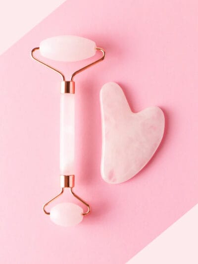 Pembe Kuvars Gua Sha & Face Roller Set
