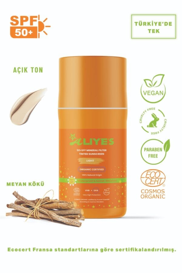 SPF 50+ Organik Mineral Filtreli Güneş Kremi - Açık Ton