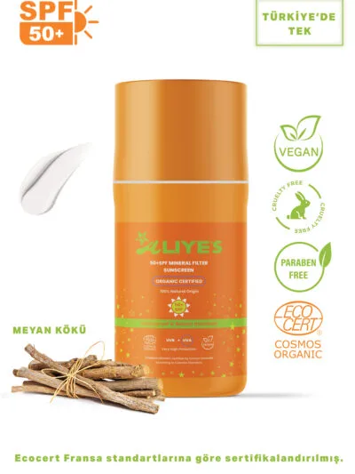 SPF 50+ Organik Mineral Filtreli Güneş Kremi – Renksiz