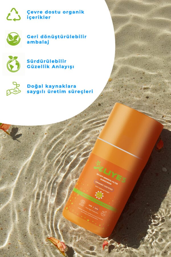 SPF 50+ Organik Mineral Filtreli Güneş Kremi - Renksiz - Görsel 8