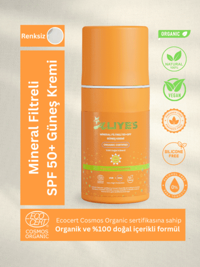 SPF 50+ Organik Mineral Filtreli Güneş Kremi – Renksiz