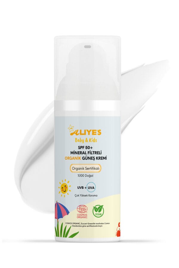 Organik Bebek & Çocuk Güneş Kremi SPF 50+ | Ecocert l Mineral Filtre, Non-Nano Çinko Oksit, Vegan - Görsel 2
