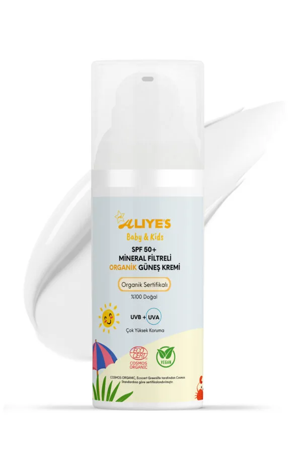 Organik Bebek & Çocuk Güneş Kremi SPF 50+ | Ecocert l Mineral Filtre, Non-Nano Çinko Oksit, Vegan - Görsel 2