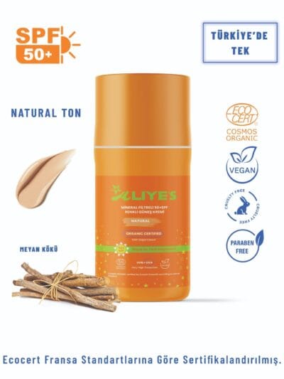 SPF 50+ Organik Mineral Filtreli Güneş Kremi – Natural Ton