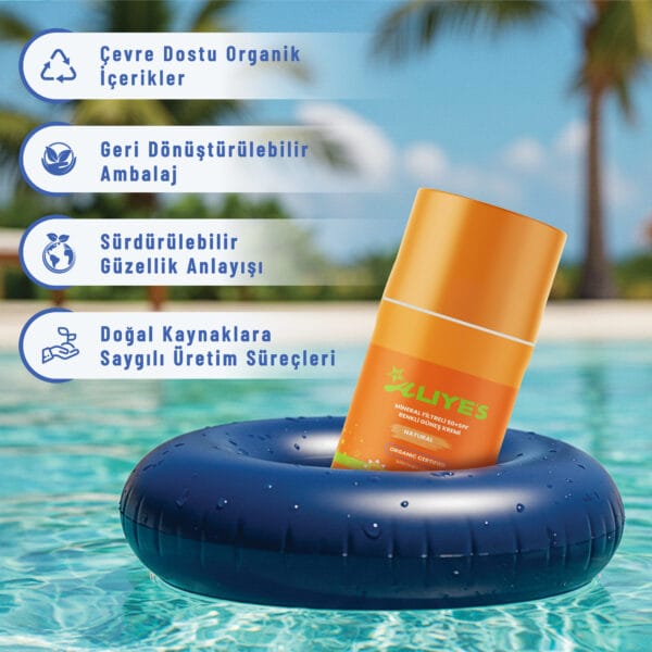 SPF 50+ Organik Mineral Filtreli Güneş Kremi - Natural Ton - Görsel 9