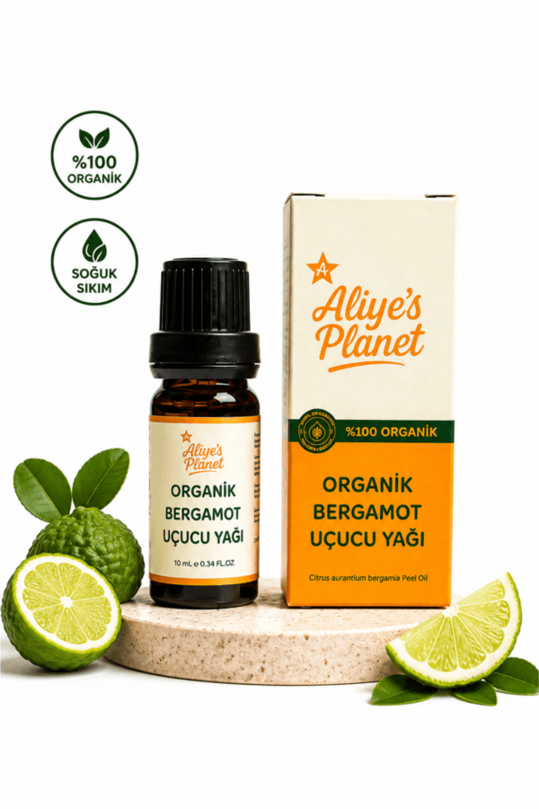%100 Organik Bergamot Uçucu Yağı | Yüz Saç Vücut | Aromaterapi | Stres Rahatlatıcı
