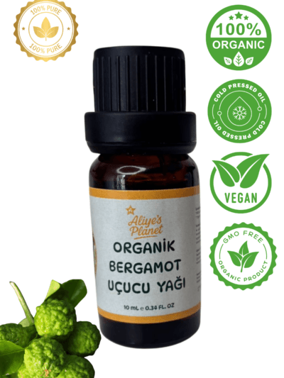 %100 Organik Bergamot Uçucu Yağı | Yüz Saç Vücut | Aromaterapi | Stres Rahatlatıcı