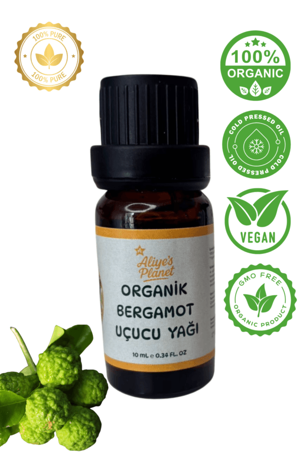%100 Organik Bergamot Uçucu Yağı | Yüz Saç Vücut | Aromaterapi | Stres Rahatlatıcı