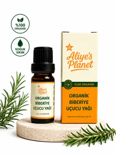 %100 Organik Biberiye Uçucu Yağı – Cilt Bakımı, Saç Güçlendirici & Saç Uzamasını Destekleyici