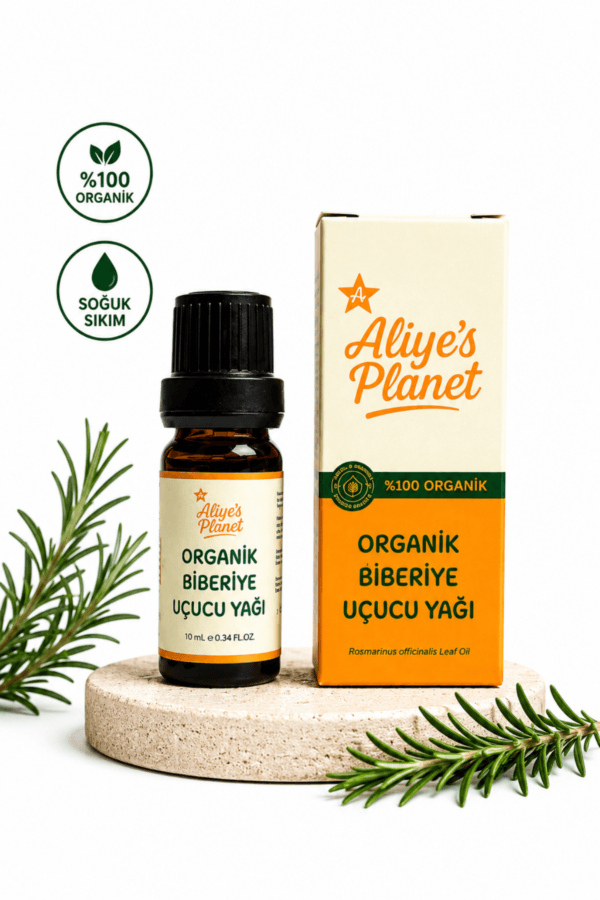 %100 Organik Biberiye Uçucu Yağı – Cilt Bakımı, Saç Güçlendirici & Saç Uzamasını Destekleyici