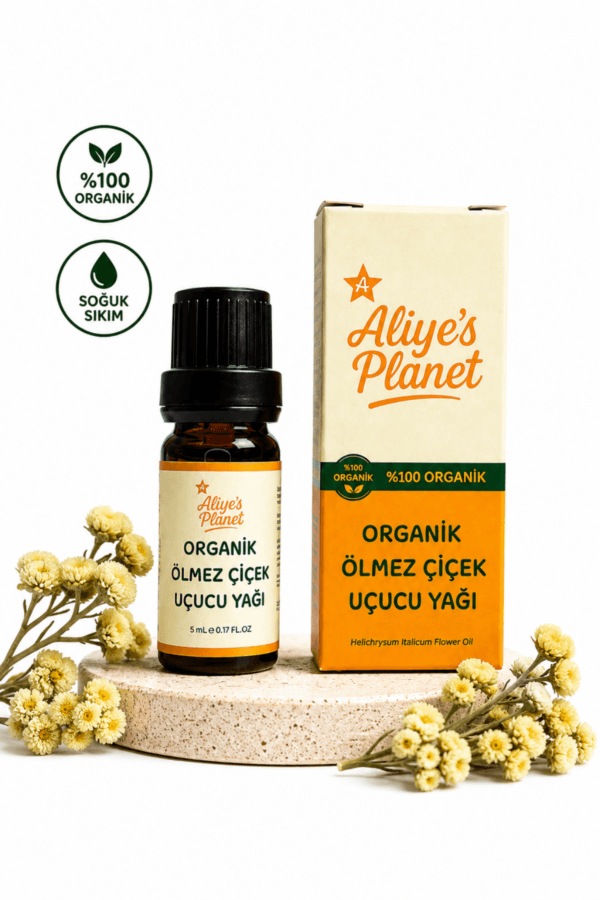 %100 Organik Ölmez Çiçek Uçucu Yağı – Kırışıklık Karşıtı, & Cilt Yenileyici