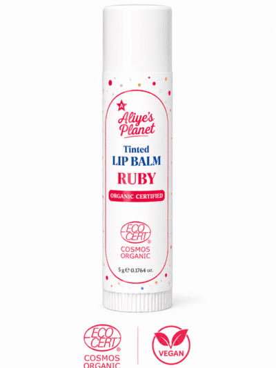 RUBY – Organik Renkli Lip Balm –  Doğal Işıltı Veren Nemlendirici & Besleyici Dudak Balmı