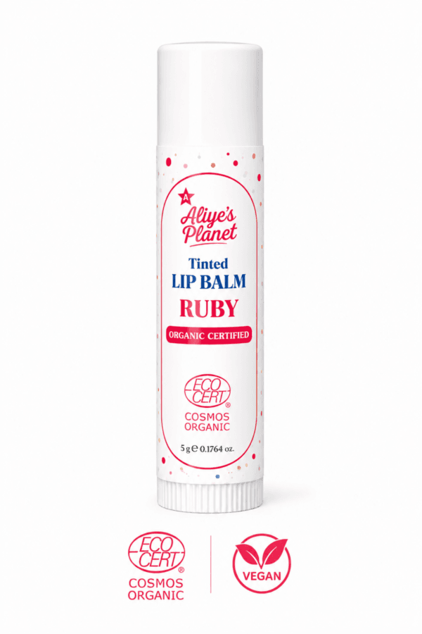 RUBY - Organik Renkli Lip Balm – Doğal Işıltı Veren Nemlendirici & Besleyici Dudak Balmı