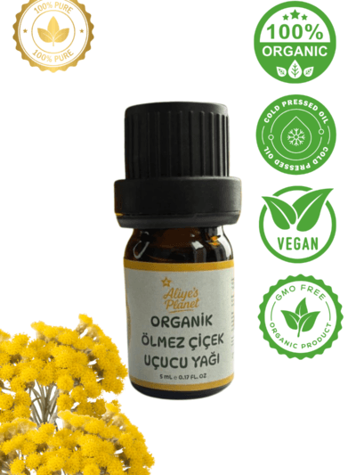 %100 Organik Ölmez Çiçek Uçucu Yağı – Kırışıklık Karşıtı, & Cilt Yenileyici