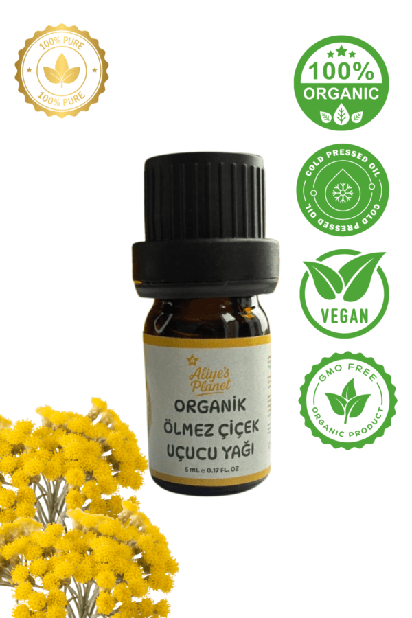 %100 Organik Ölmez Çiçek Uçucu Yağı – Kırışıklık Karşıtı, & Cilt Yenileyici