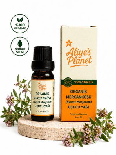 %100 Organik Mercanköşk (Sweet Marjoram) Uçucu Yağı – Rahatlatıcı Aromaterapi & Uyku Rutini