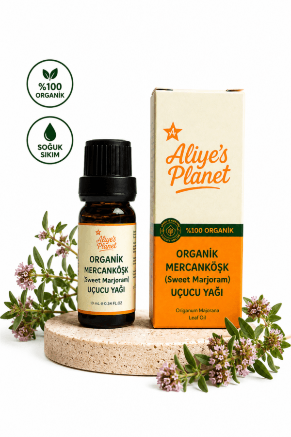 %100 Organik Mercanköşk (Sweet Marjoram) Uçucu Yağı - Rahatlatıcı Aromaterapi & Uyku Rutini