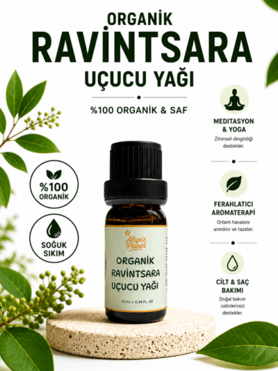 %100 Organik Ravintsara Yağı – Cilt & Saç Bakımı – Yoga, Meditasyon & Aromaterapi