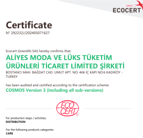Aliye's Beauty Elixir Ürünü Ecocert Sertifikası